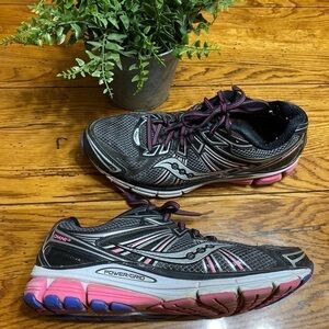 Saucony Omni 13 Shoes Gray Black Hot Pink Size 9.5